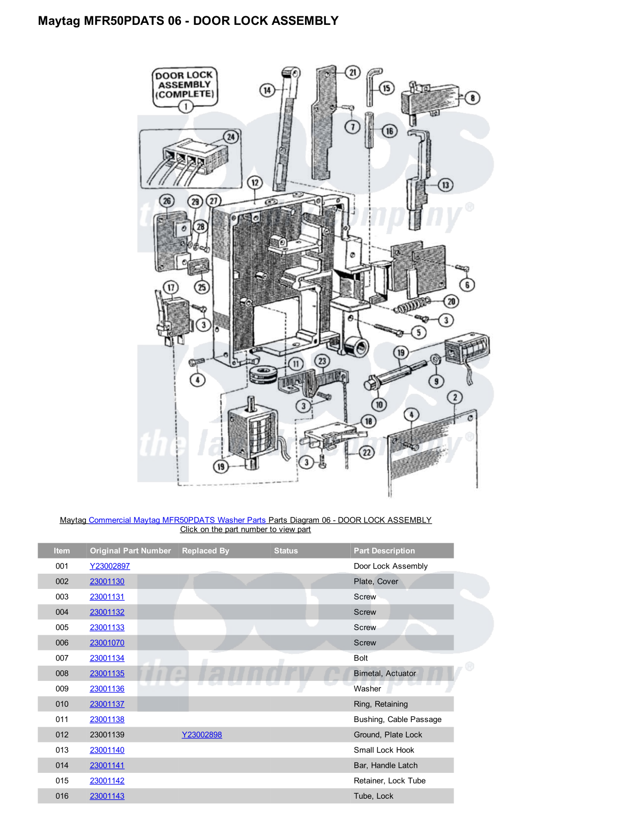 Maytag MFR50PDATS Parts Diagram