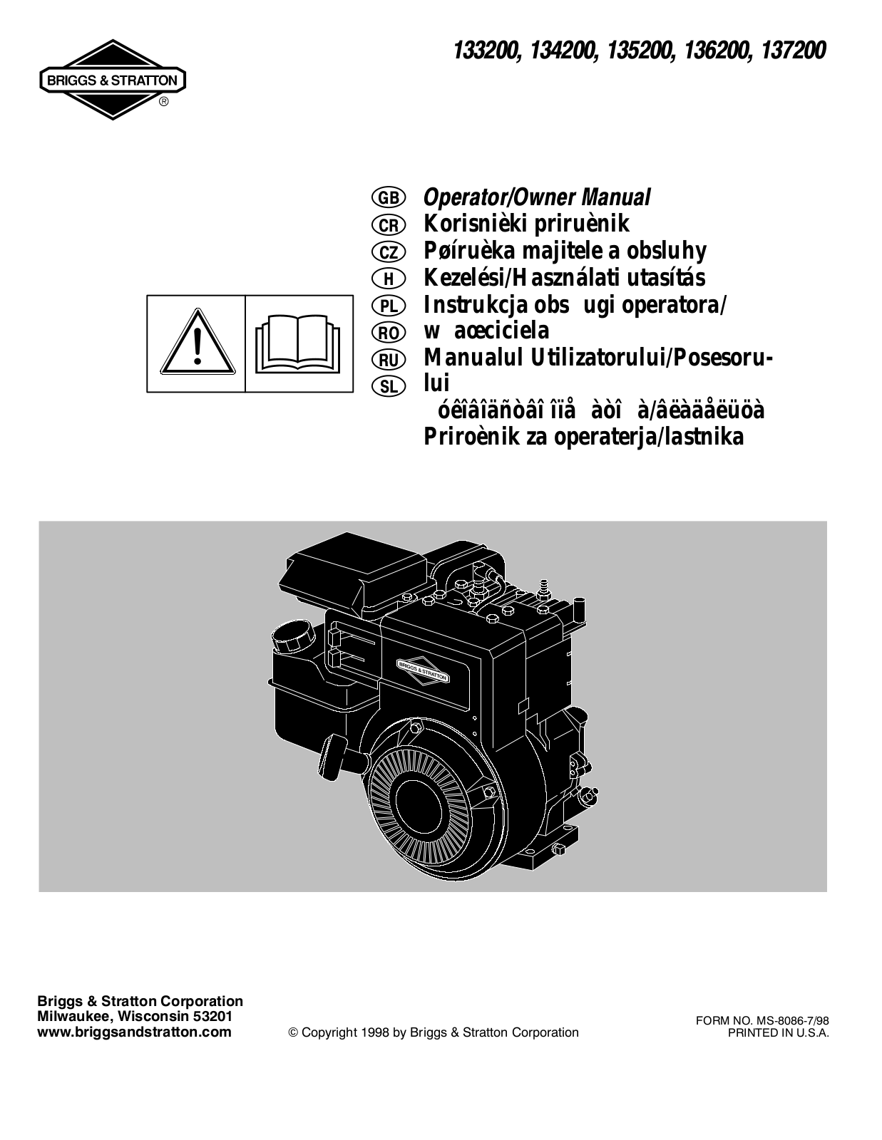 Briggs & Stratton 137200, 134200, 136200, 135200, 133200 User Manual 3