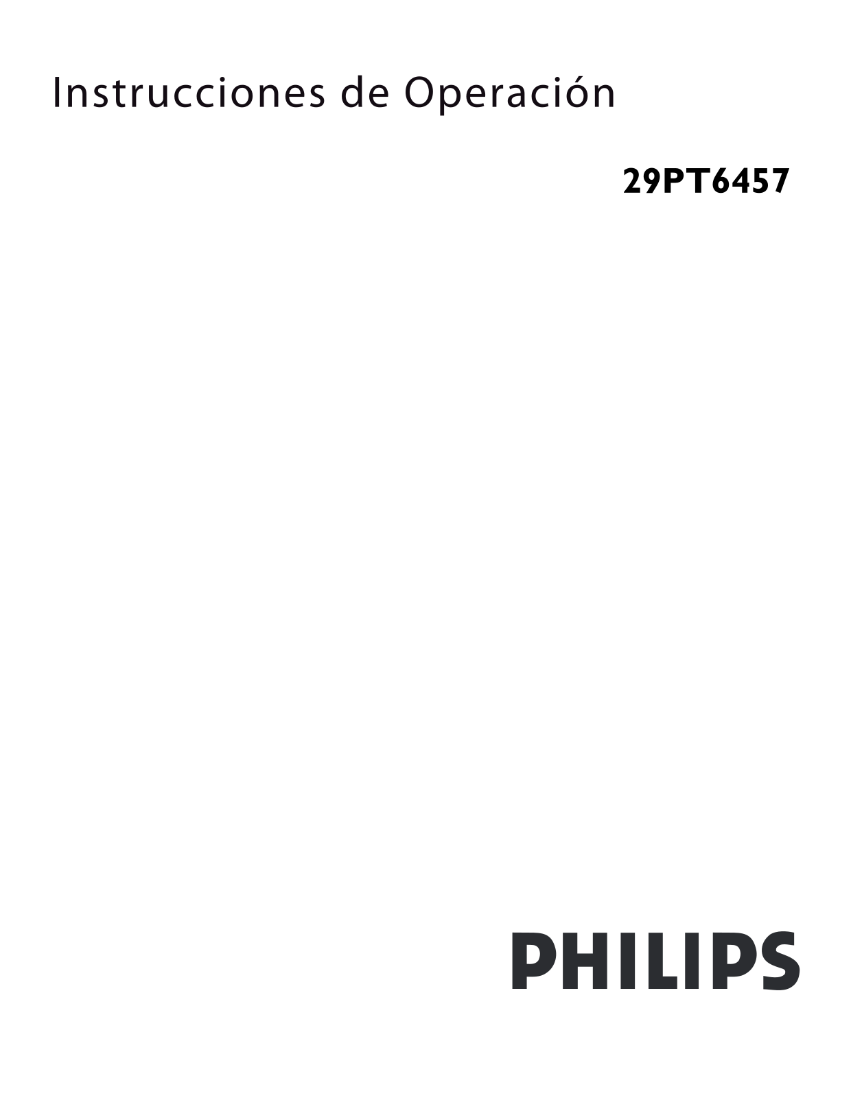 PHILIPS 29PT6457 User Manual