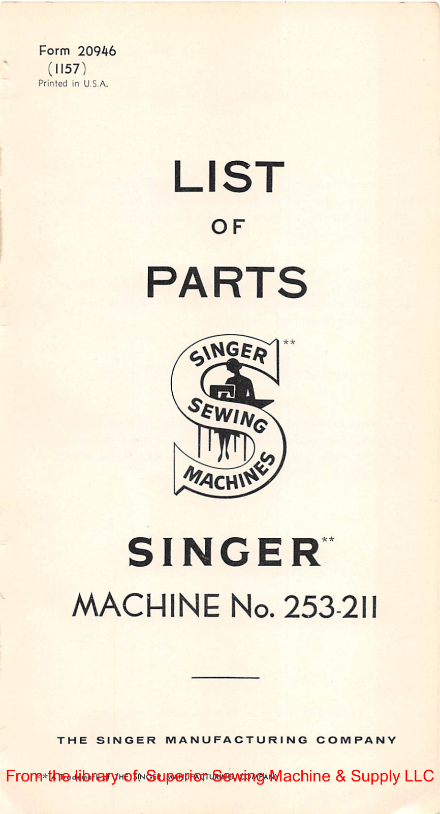 Singer 253-211 Manual
