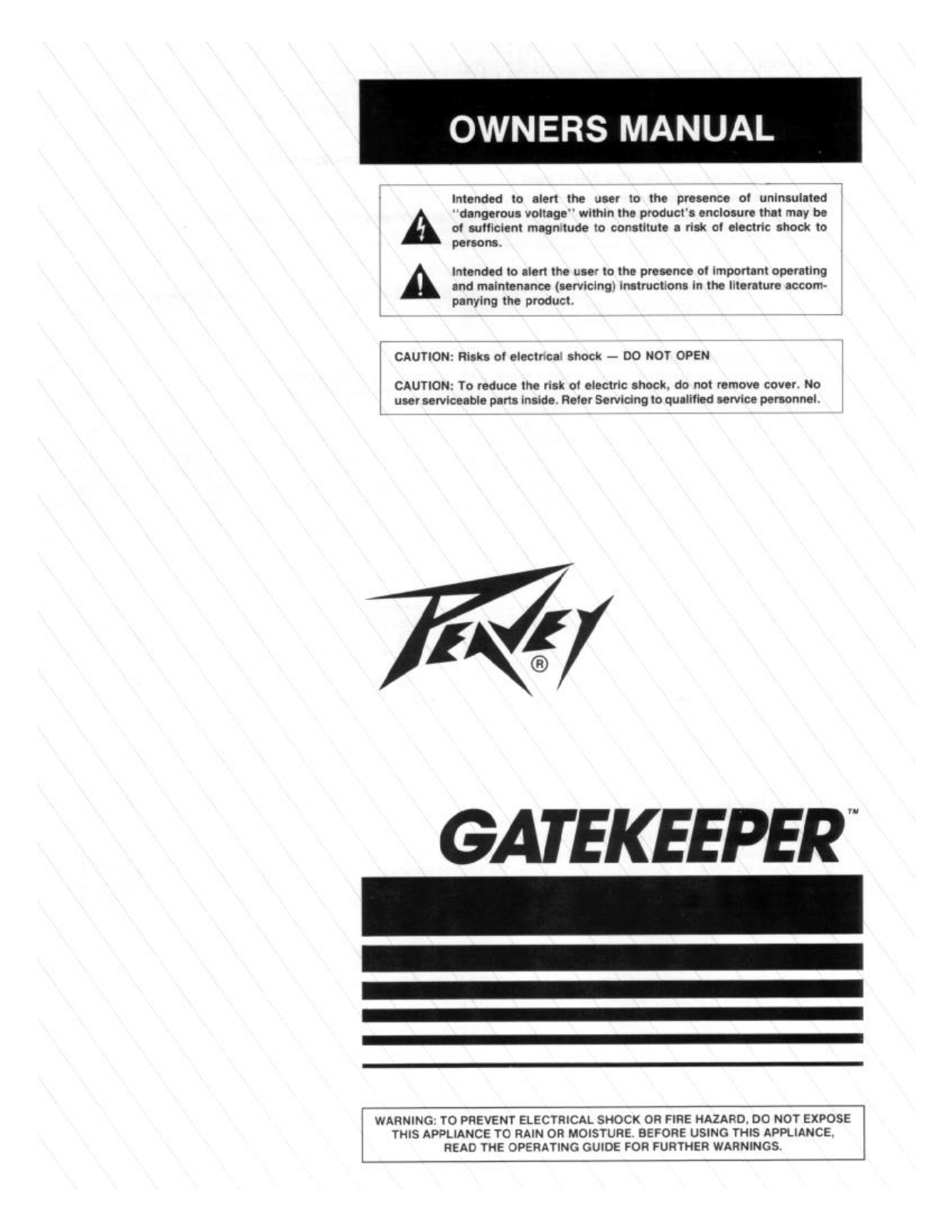 Peavey GATEKEEPER Owners Manual