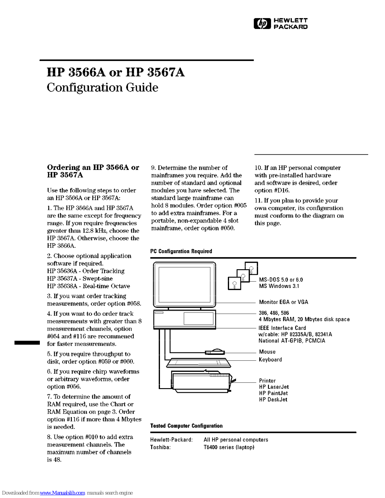 HP 3588A, 3566A, 3567A Configuration Manual