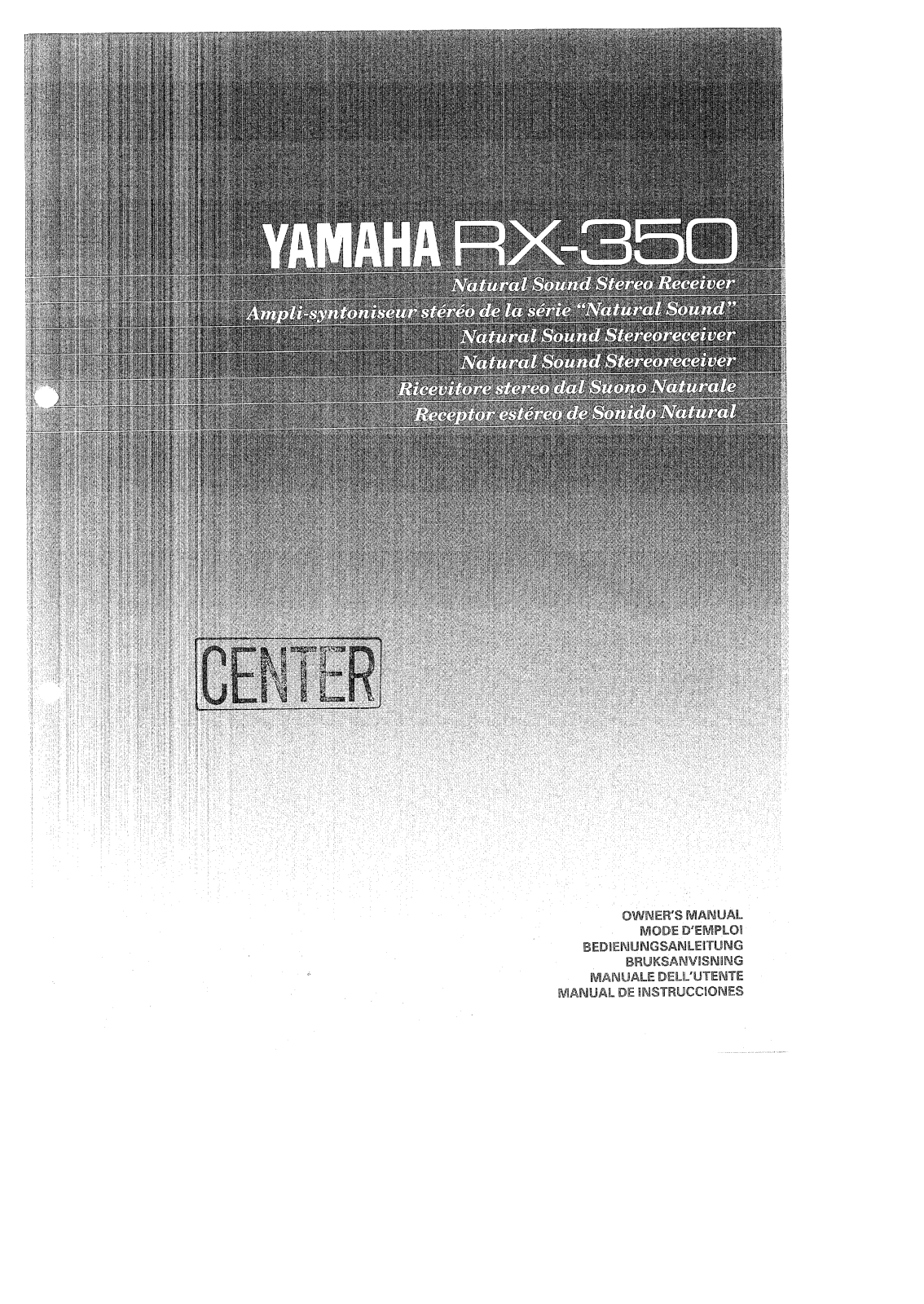 Yamaha RX-350 Owner Manual