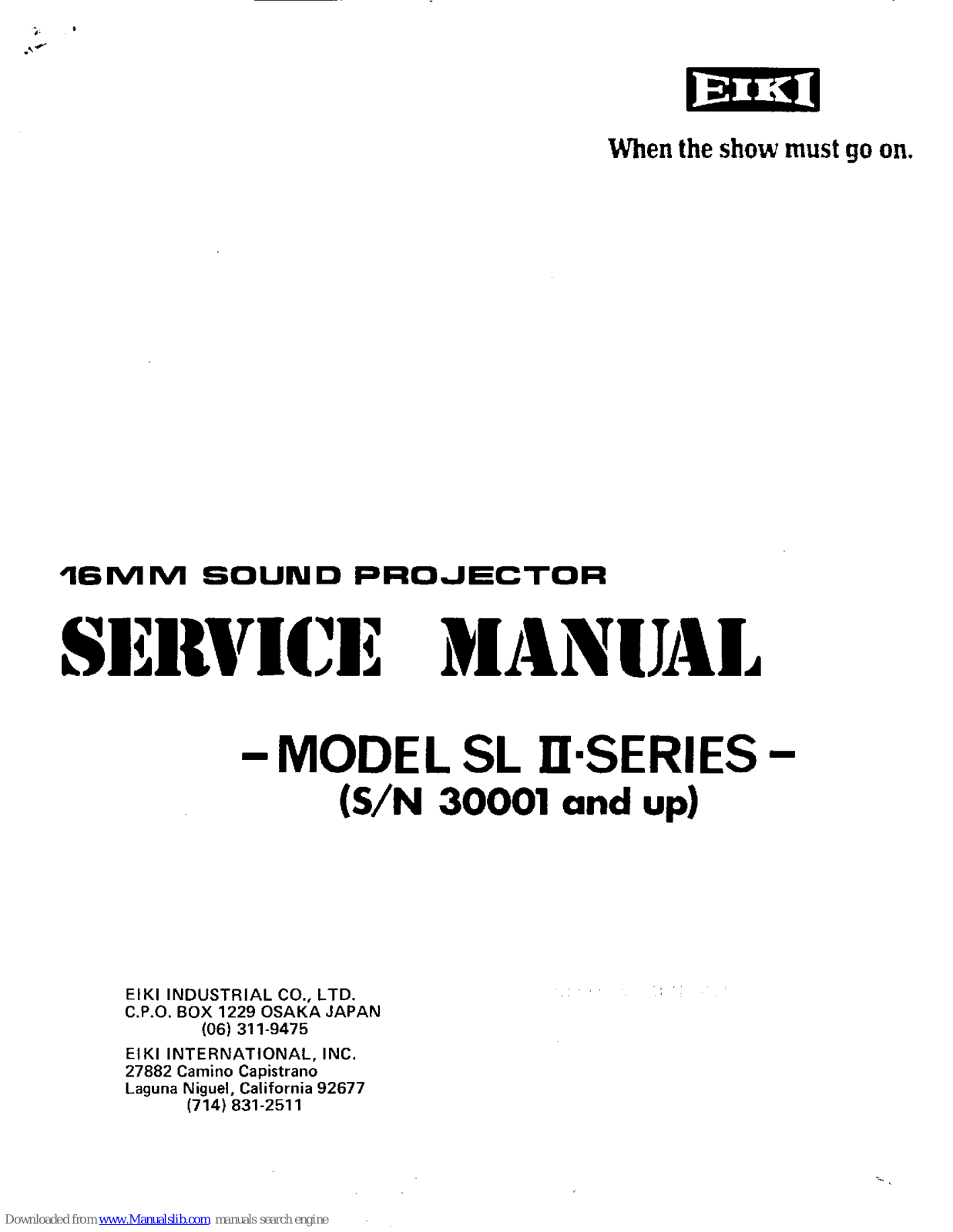 Eiki SL II Series Service Manual