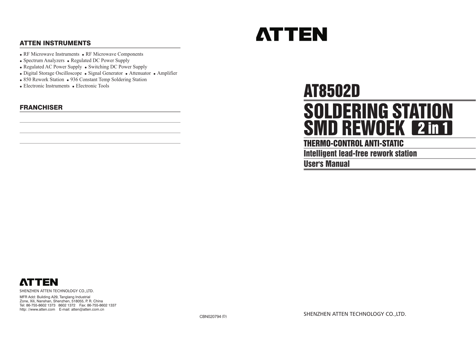 Atten AT8502D User Manual - ManualMachine.com