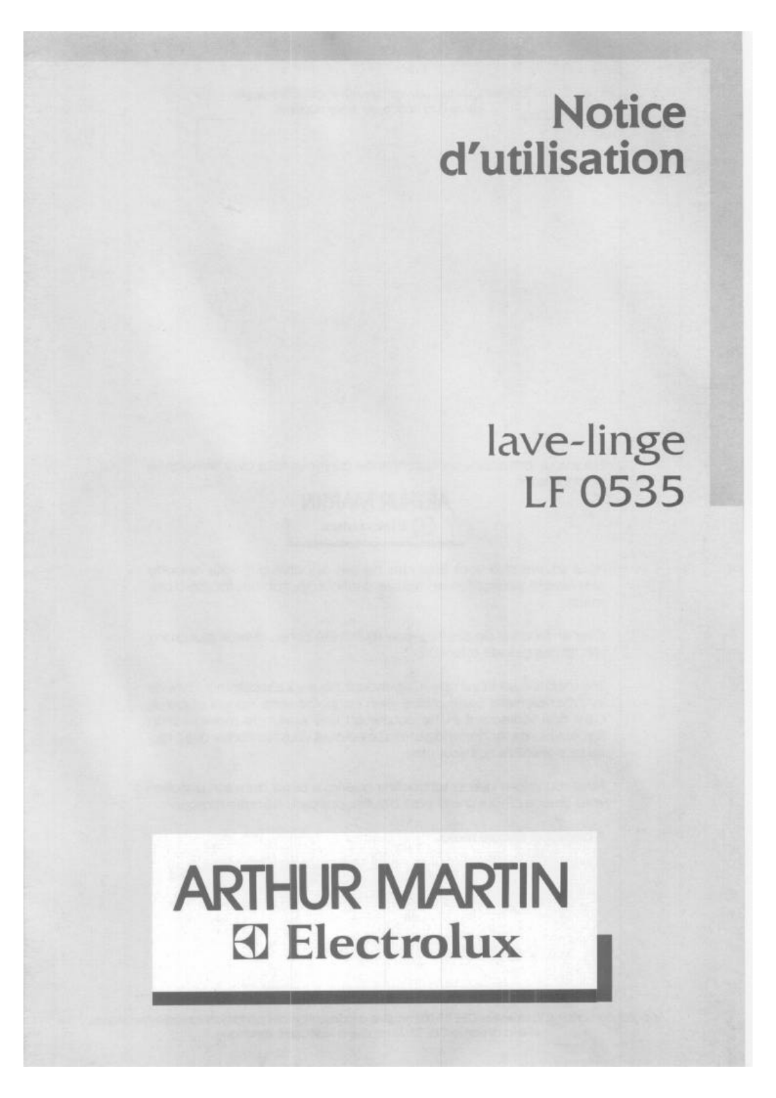 Arthur martin LF0535 User Manual