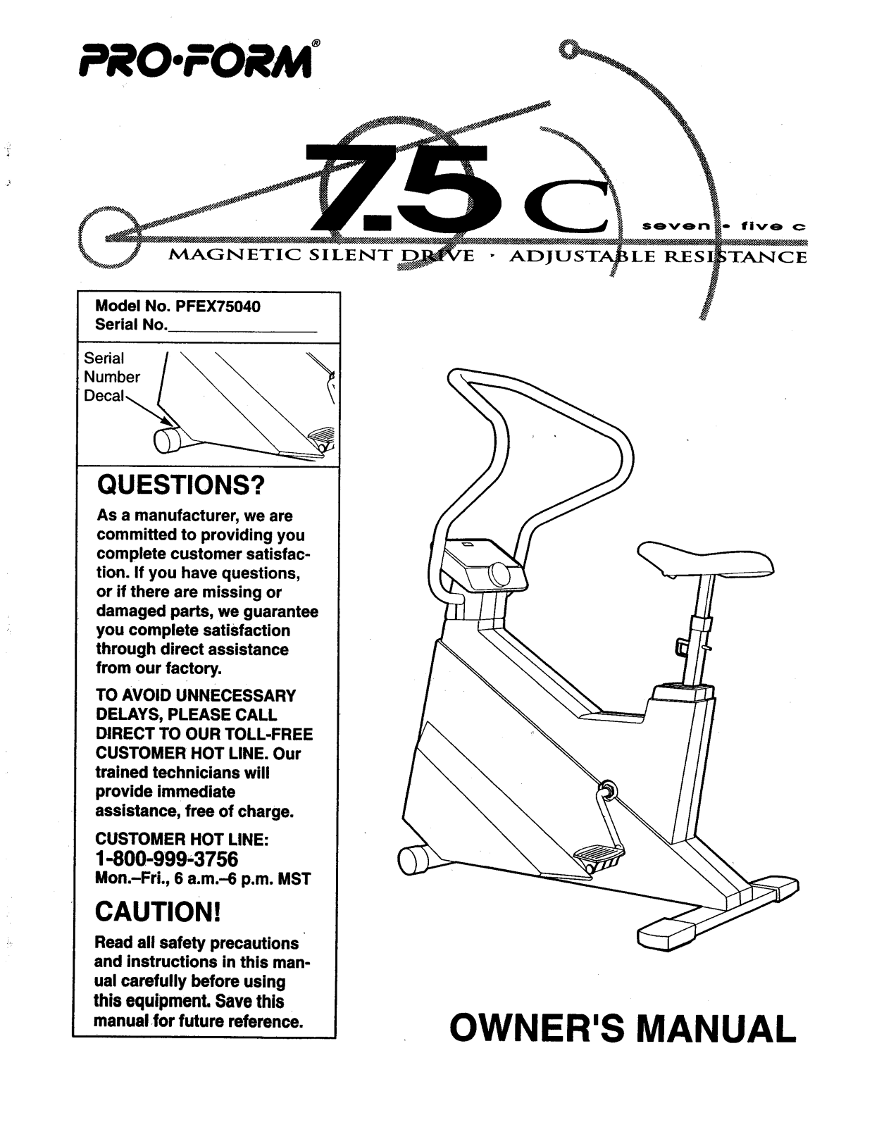 ProForm PFEX75040 User Manual