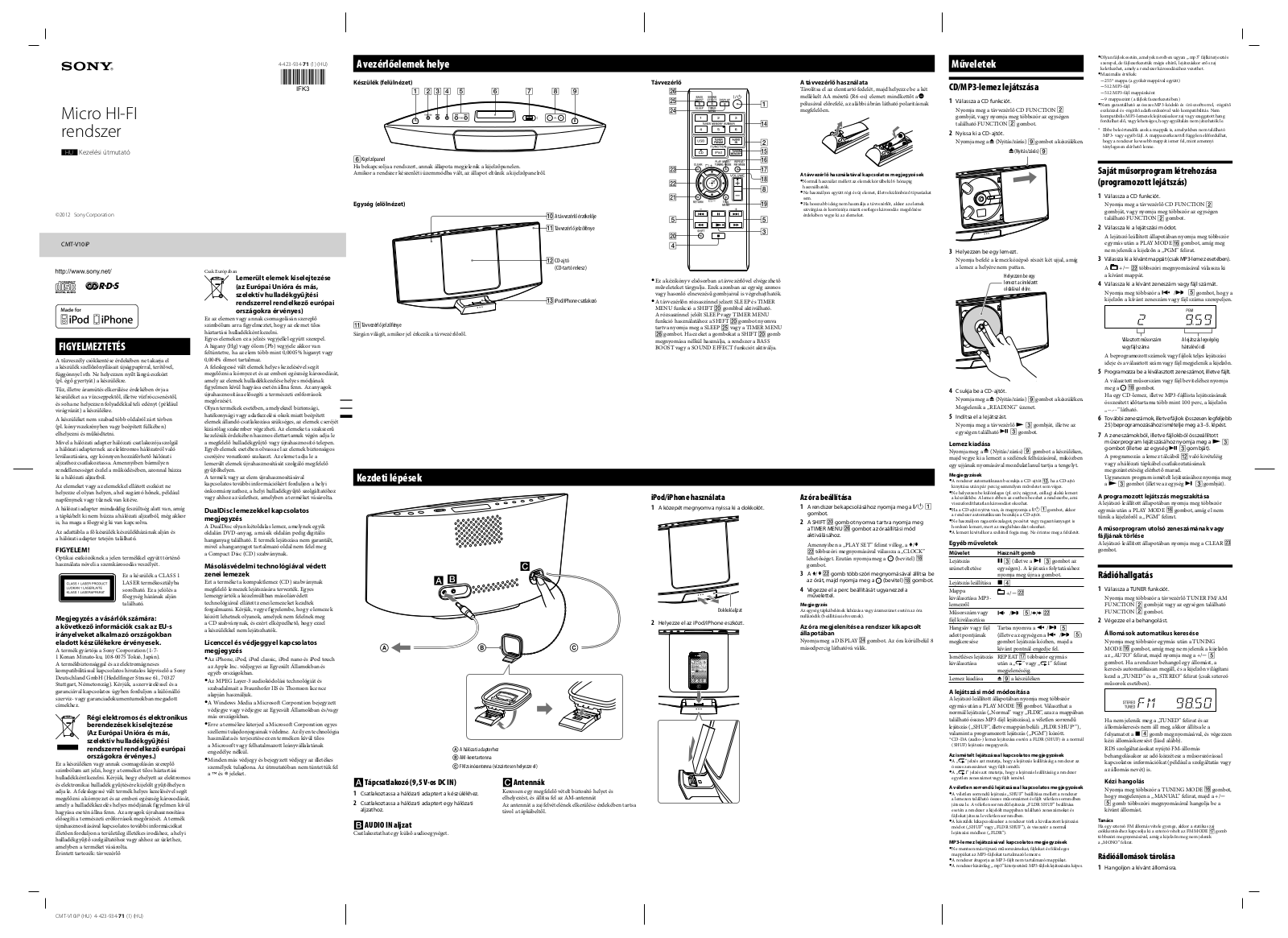 Sony CMT-V10iP User Manual