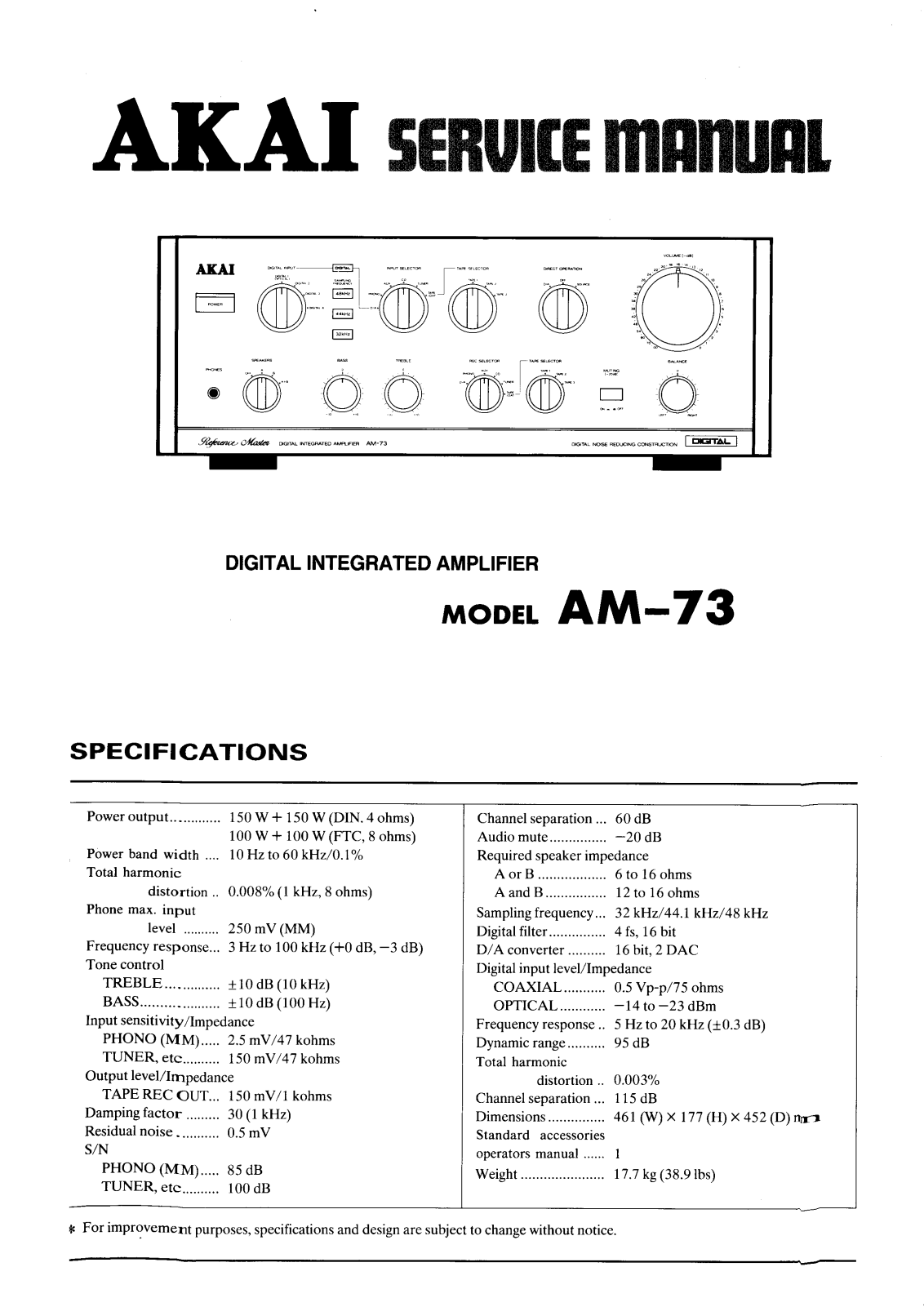 Akai AM-73 Service manual
