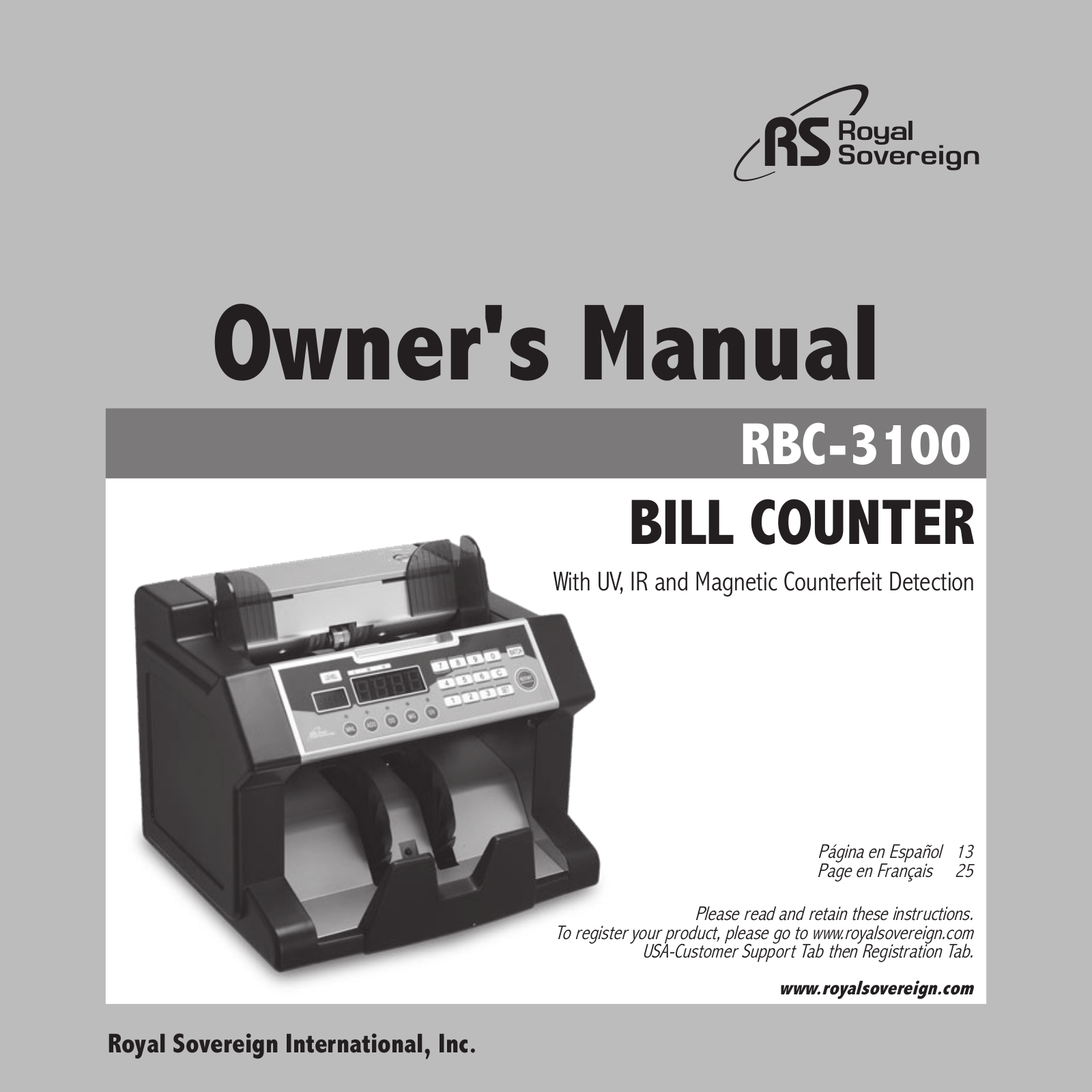 Royal Sovereign RBC-3100 User Manual