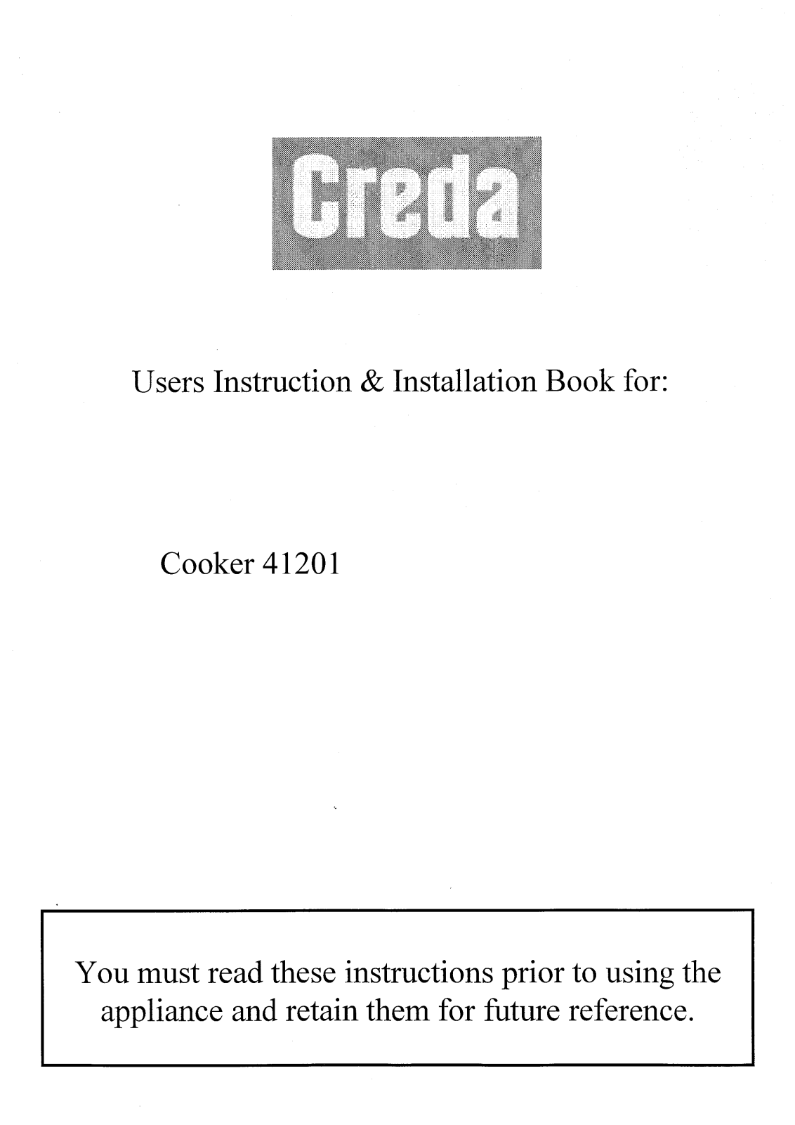 Creda HB41201 User Manual