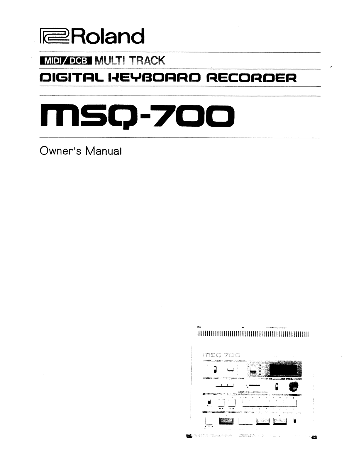 Roland Corporation MSQ-700 Owner's Manual