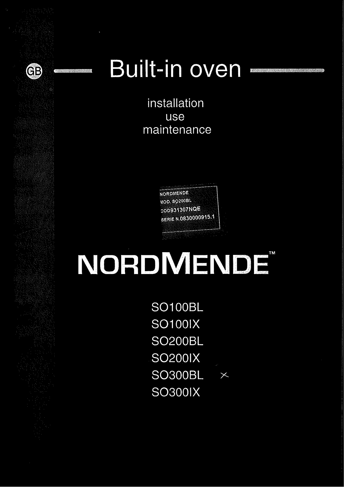 Nordmende SO300BL User Manual