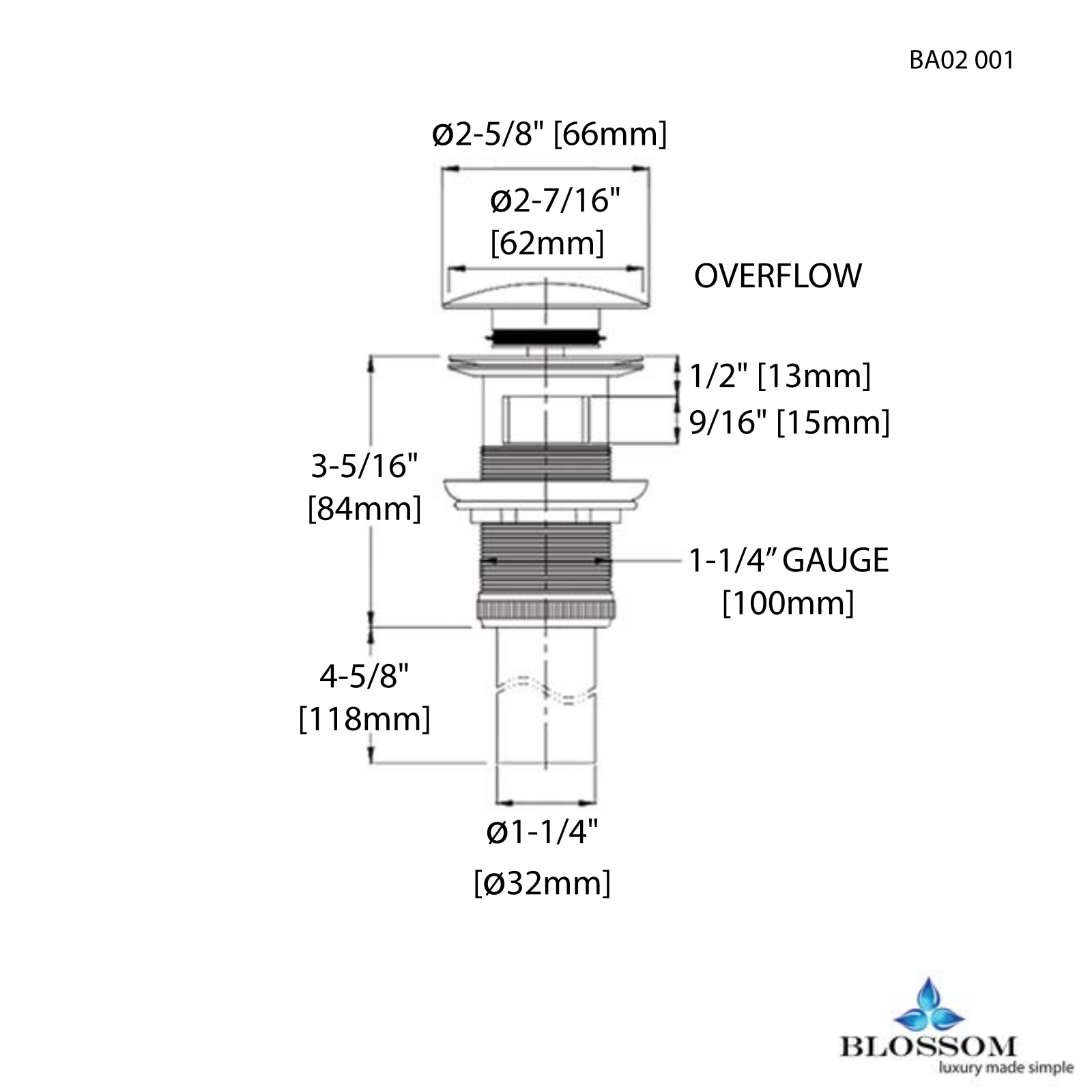 Blossom BLSS1085 Dimensions - ManualMachine.com