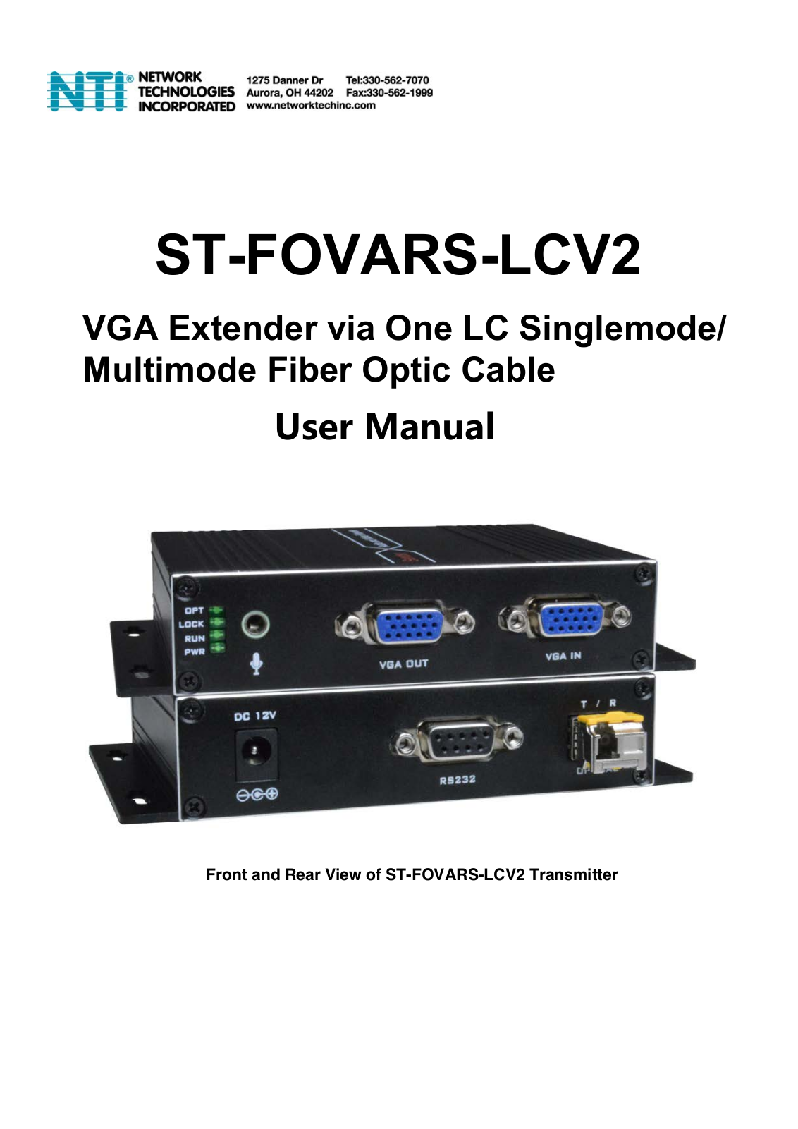 Network Technologies ST-FOVARS-LCV2 User guide - ManualMachine.com