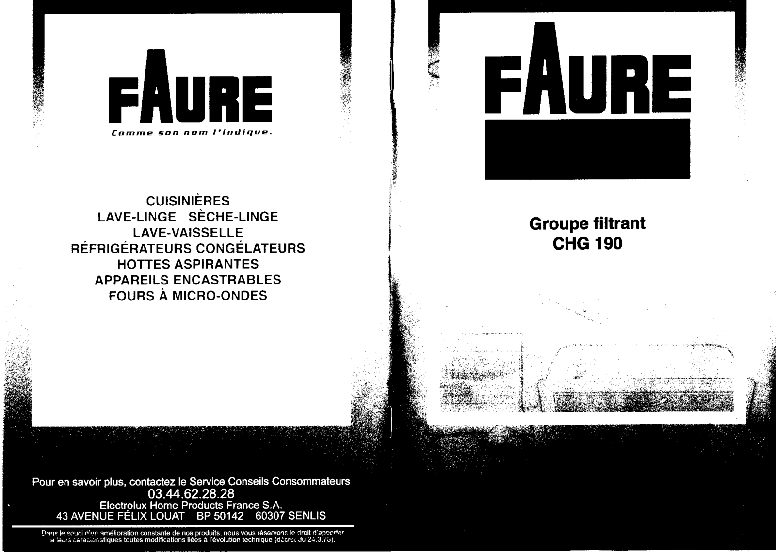 Faure CHG190M User Manual