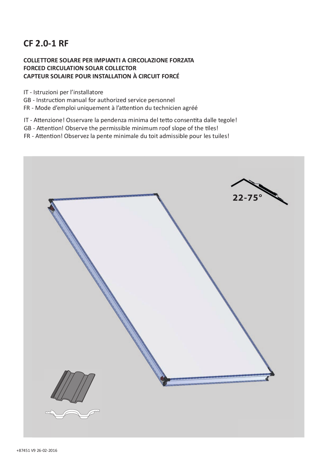 Chaffoteaux CF 2.0-1 RF Installation Manual