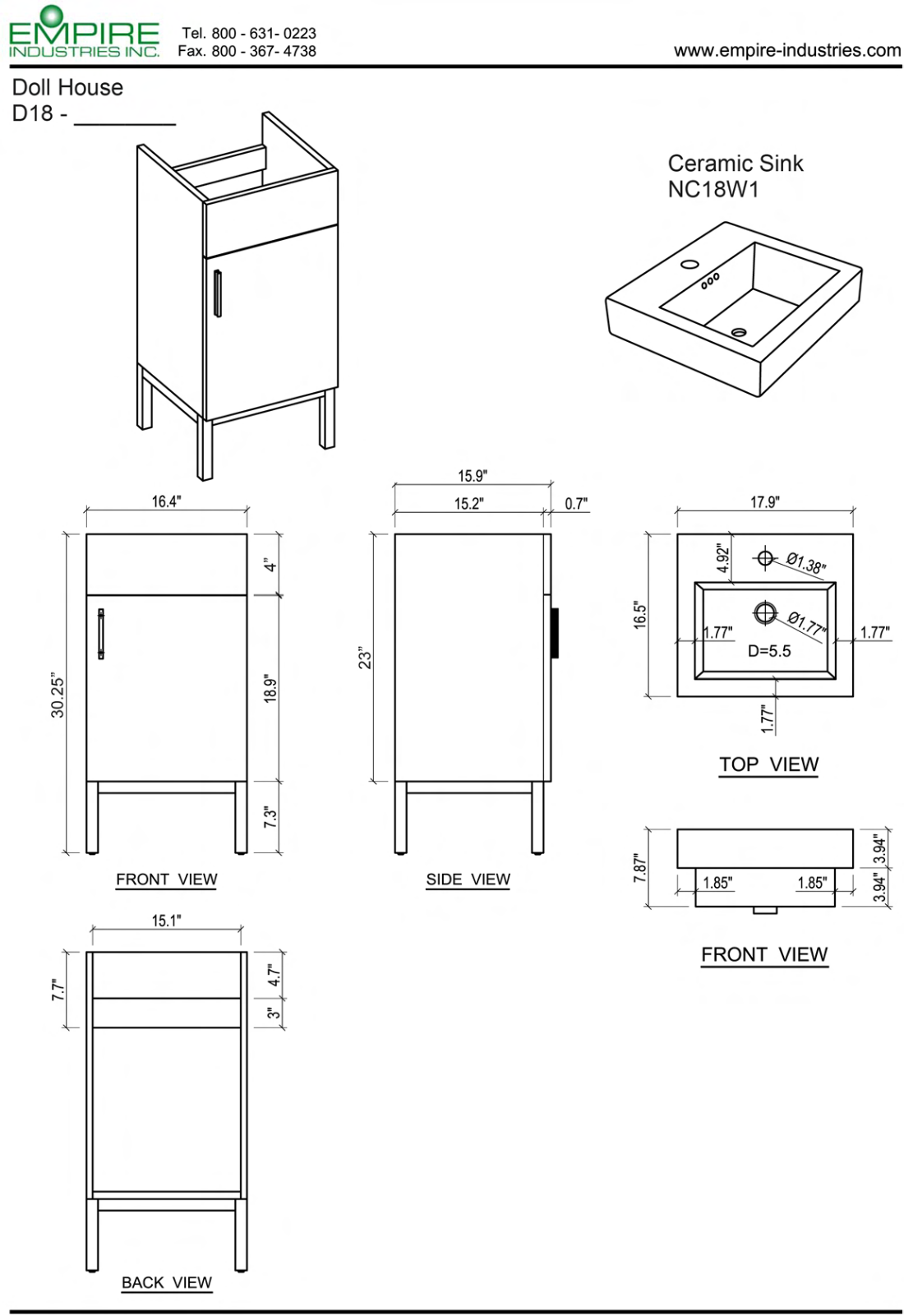 Empire Industries D17POP Specs