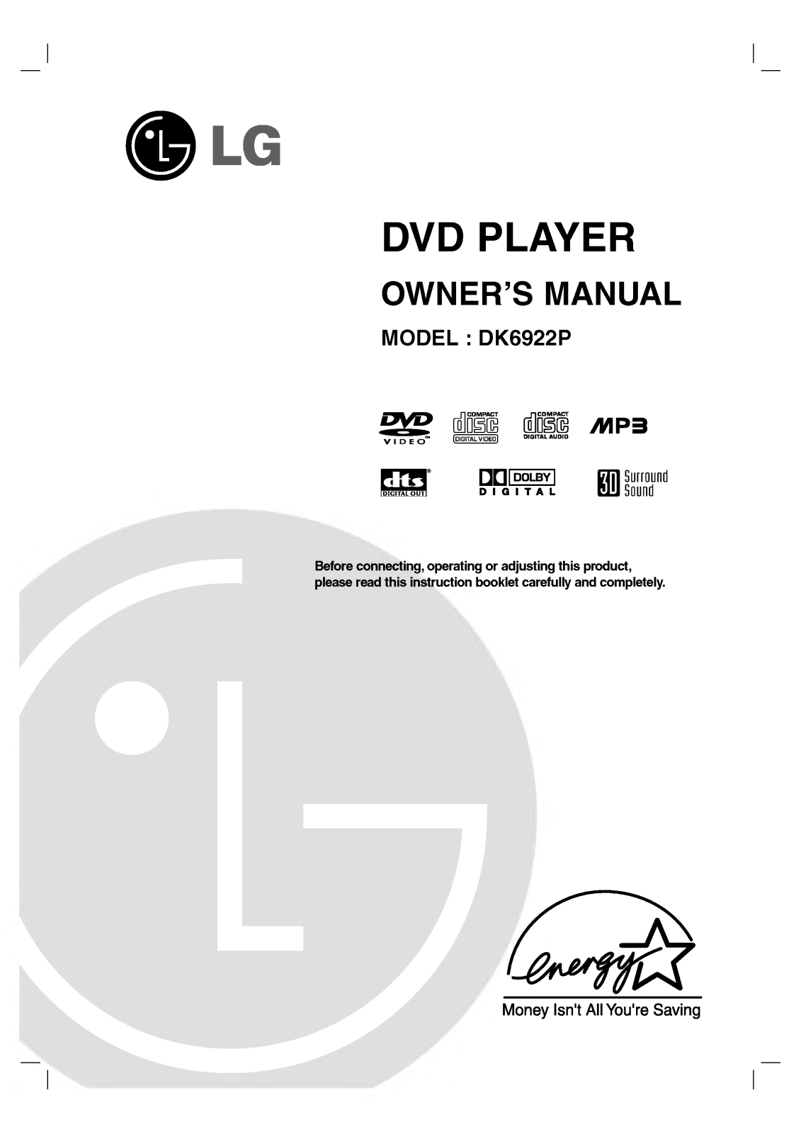 LG DK6922P User Manual