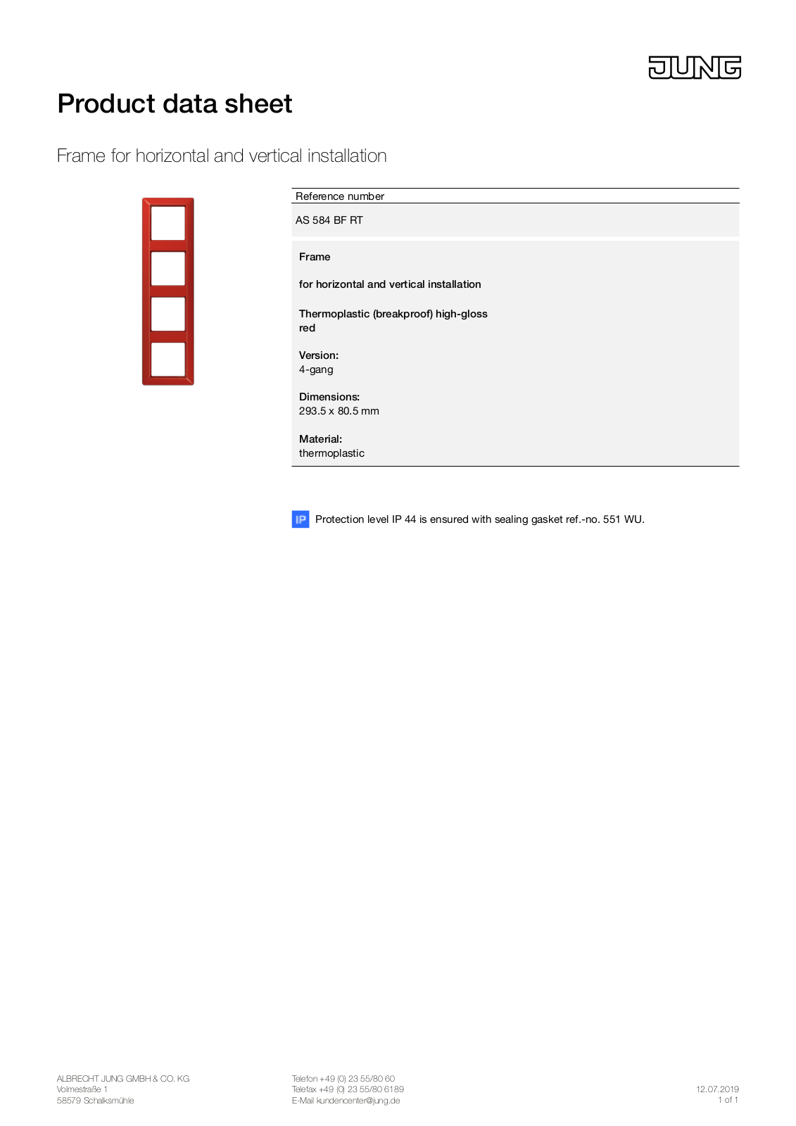 Jung AS 584 BF RT User Manual