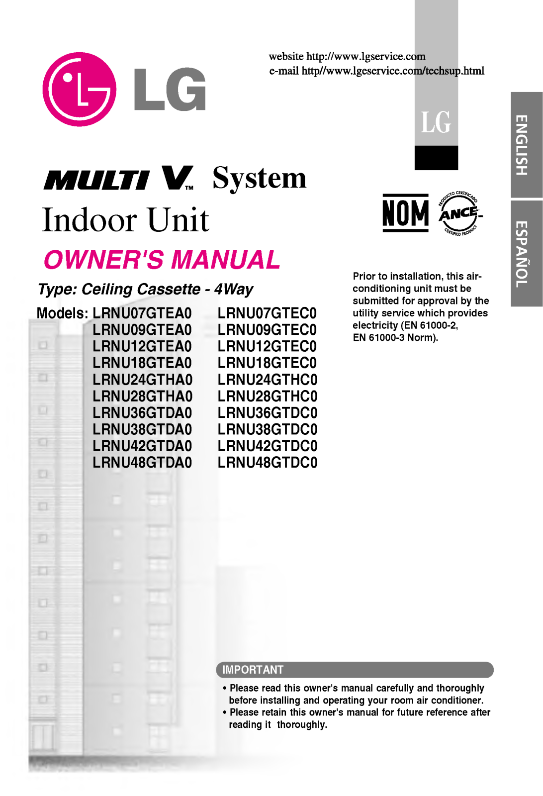 LG LRNU18GTEA0 User Manual