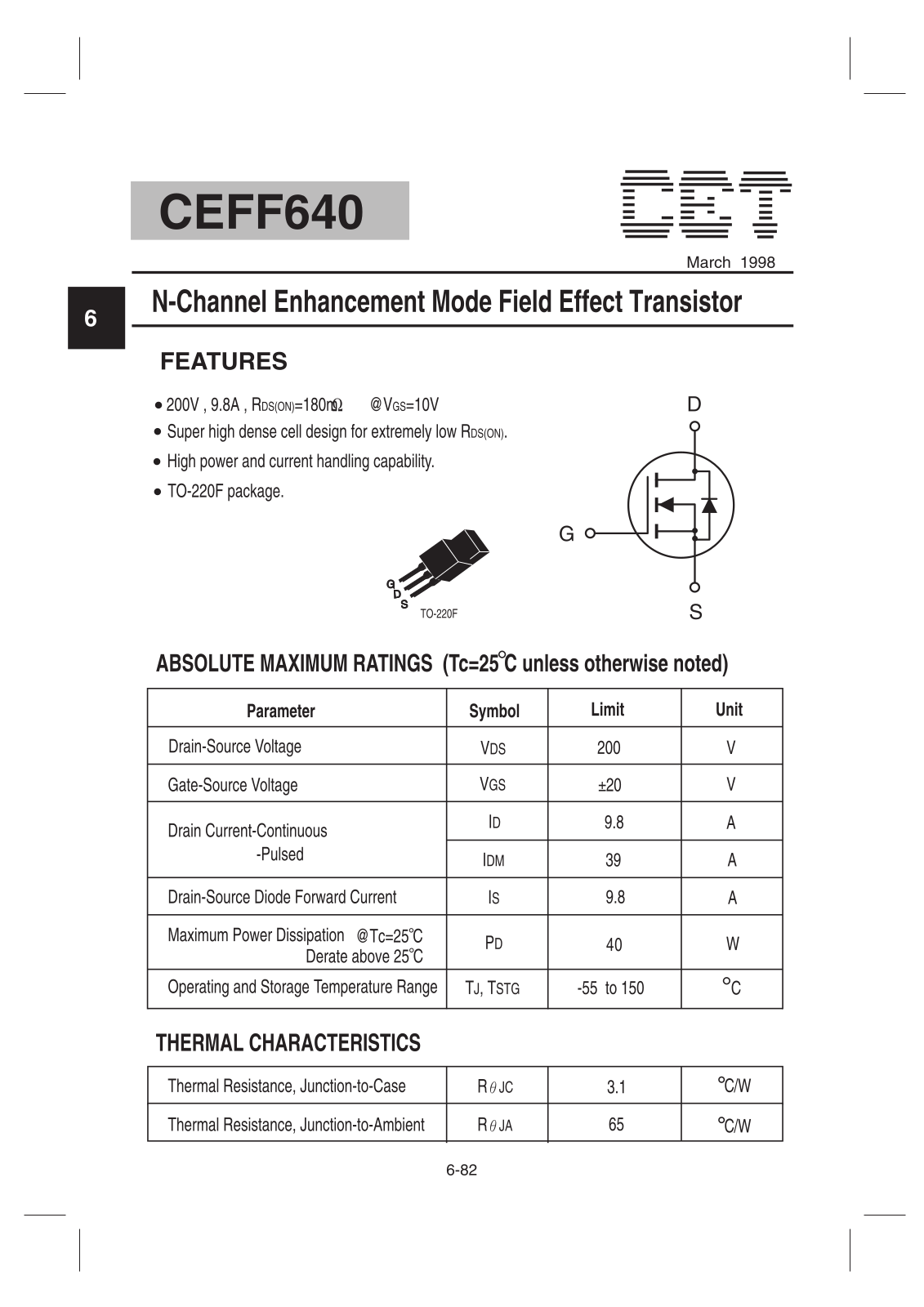 CET CEFF640 Datasheet