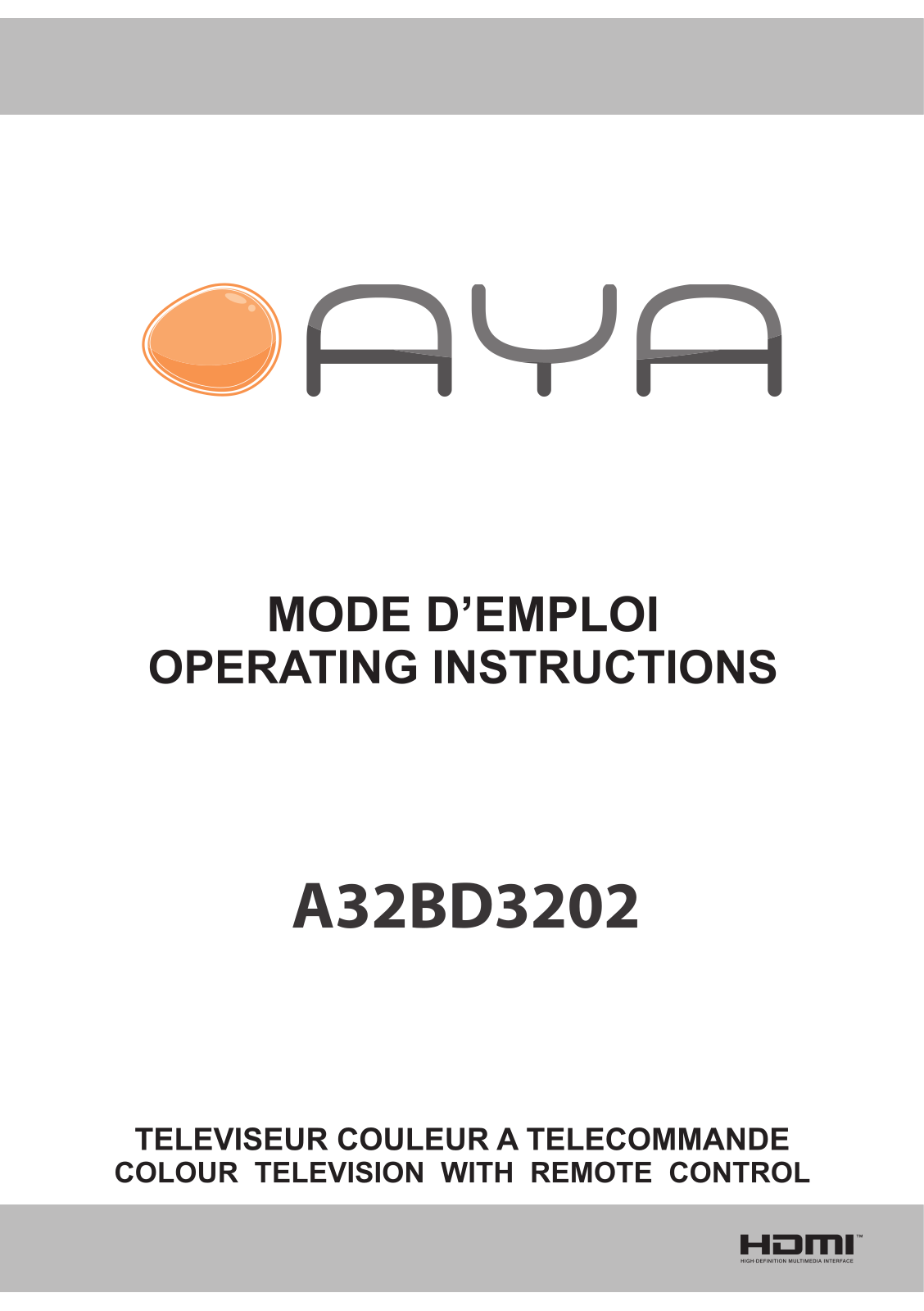 AYA A32BD3202 Operating Instructions Manual