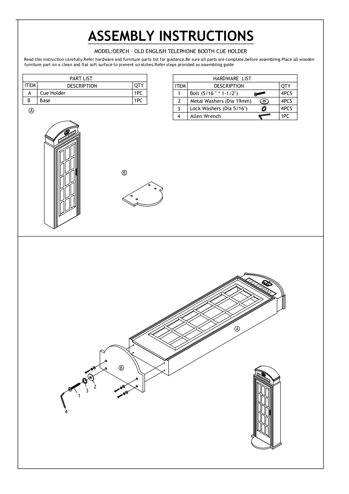 RAM Game Room OEPCH Assembly Instructions - ManualMachine.com