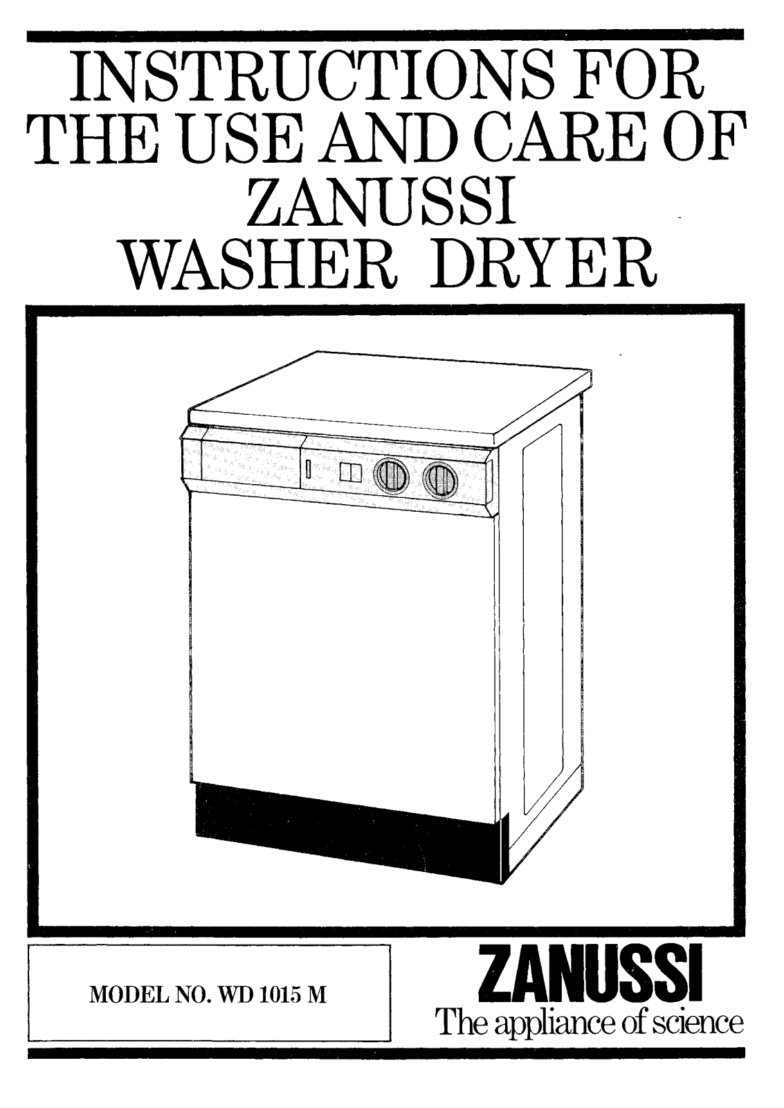 Zanussi WD 1015 M User Manual