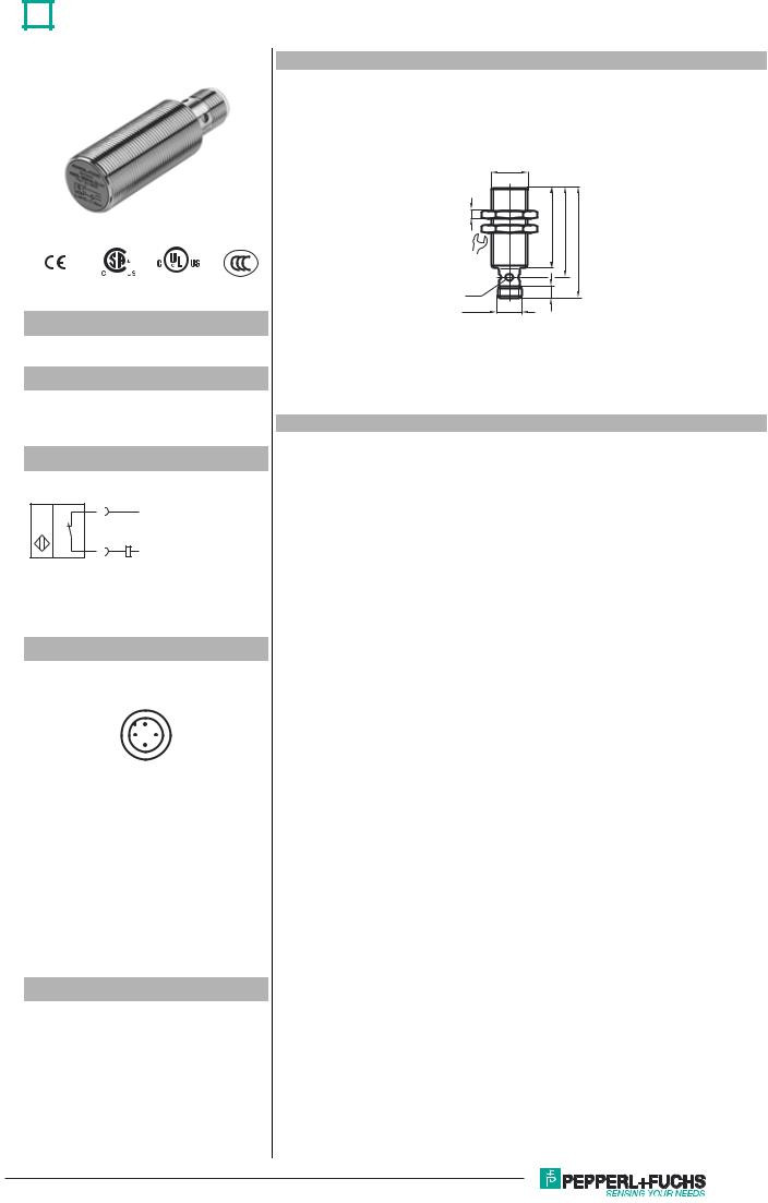 Pepperl Fuchs NCB5-18GM40-Z1-V1 Data Sheet