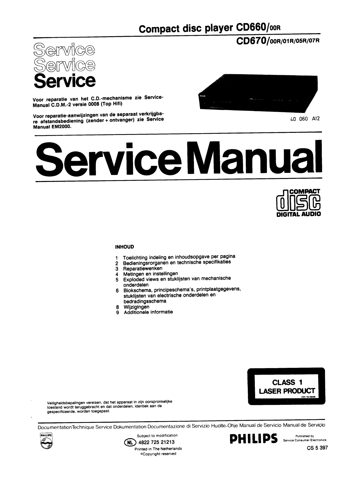 Philips CD-660 Service Manual