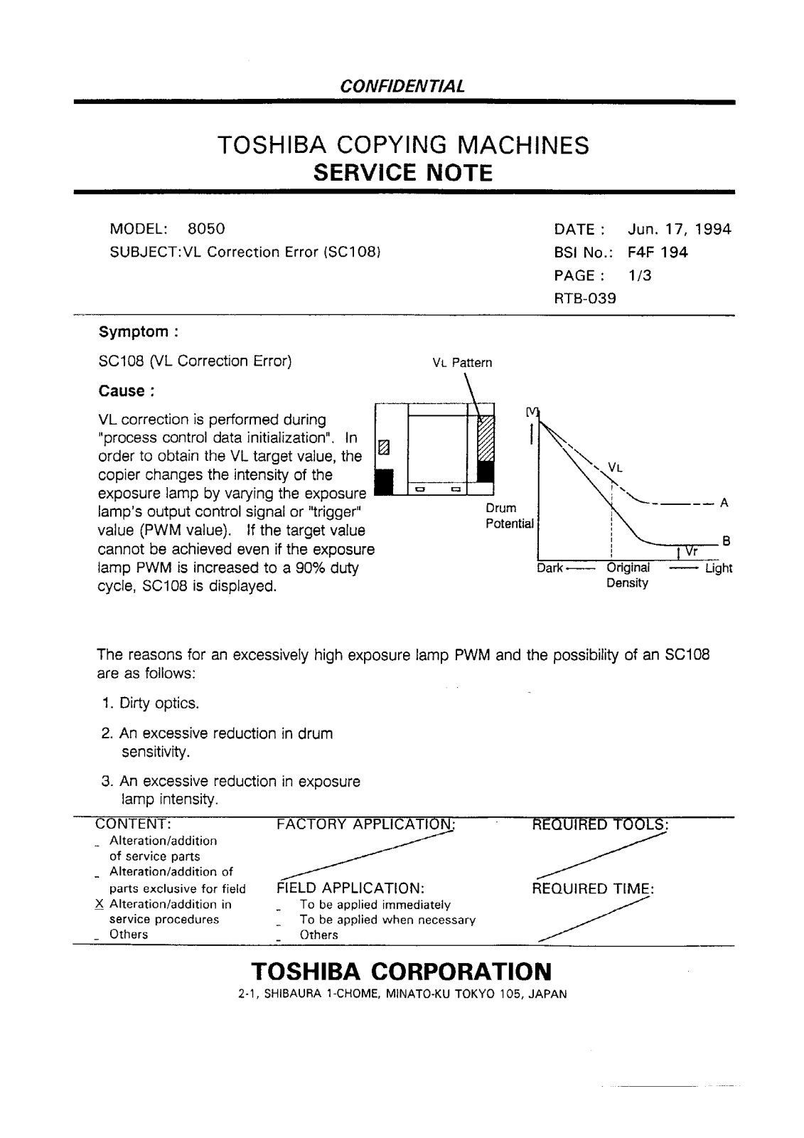 Toshiba f4f194 Service Note