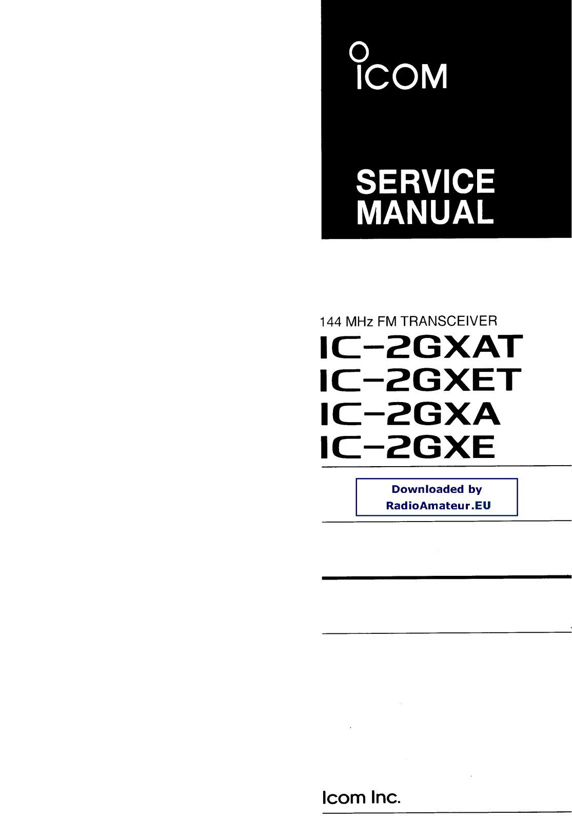 Icom IC2GXAEATET User Manual