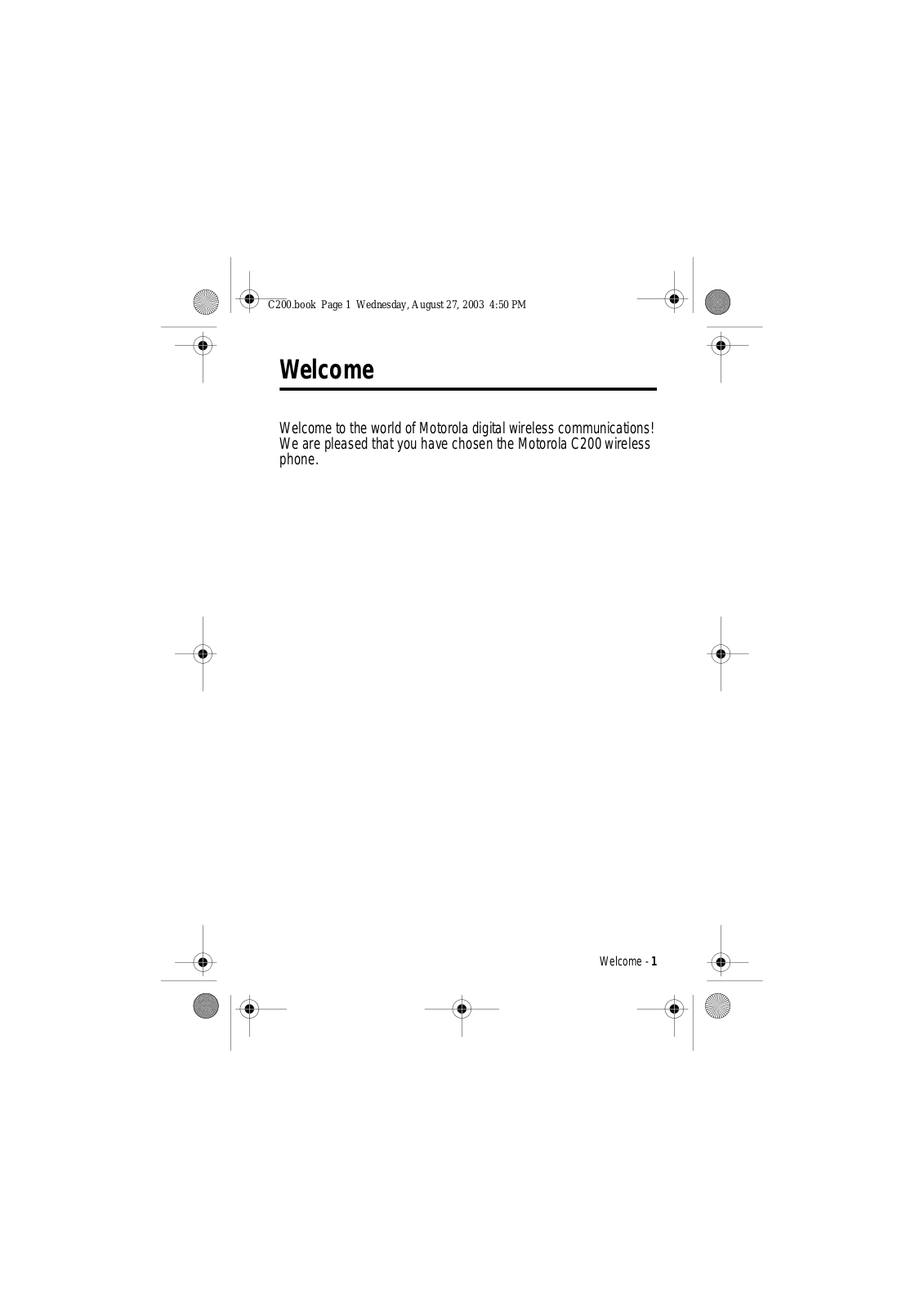 Motorola C200-1-5 user Manual