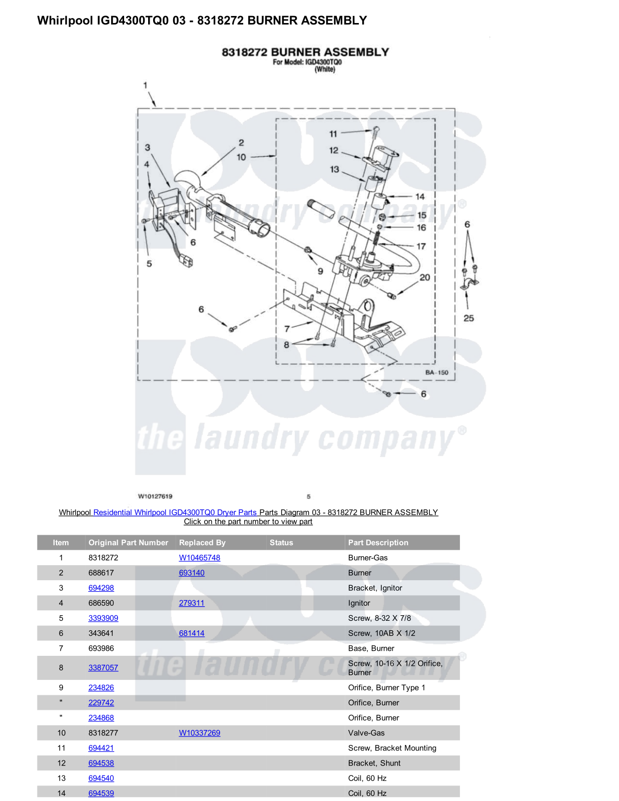 Whirlpool IGD4300TQ0 Parts Diagram