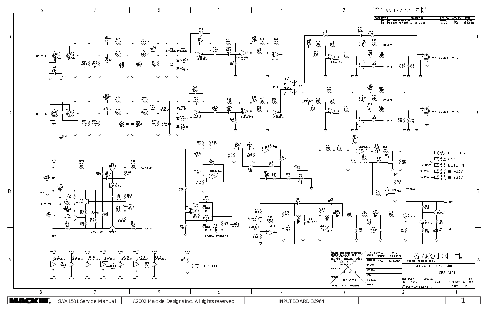 Mach 1 Acoustics SWA-1501 Schematic