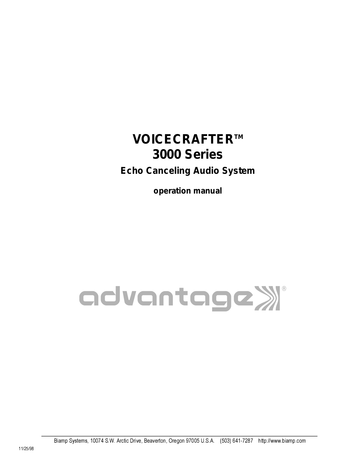 Biamp VC3000 SERIES User Manual