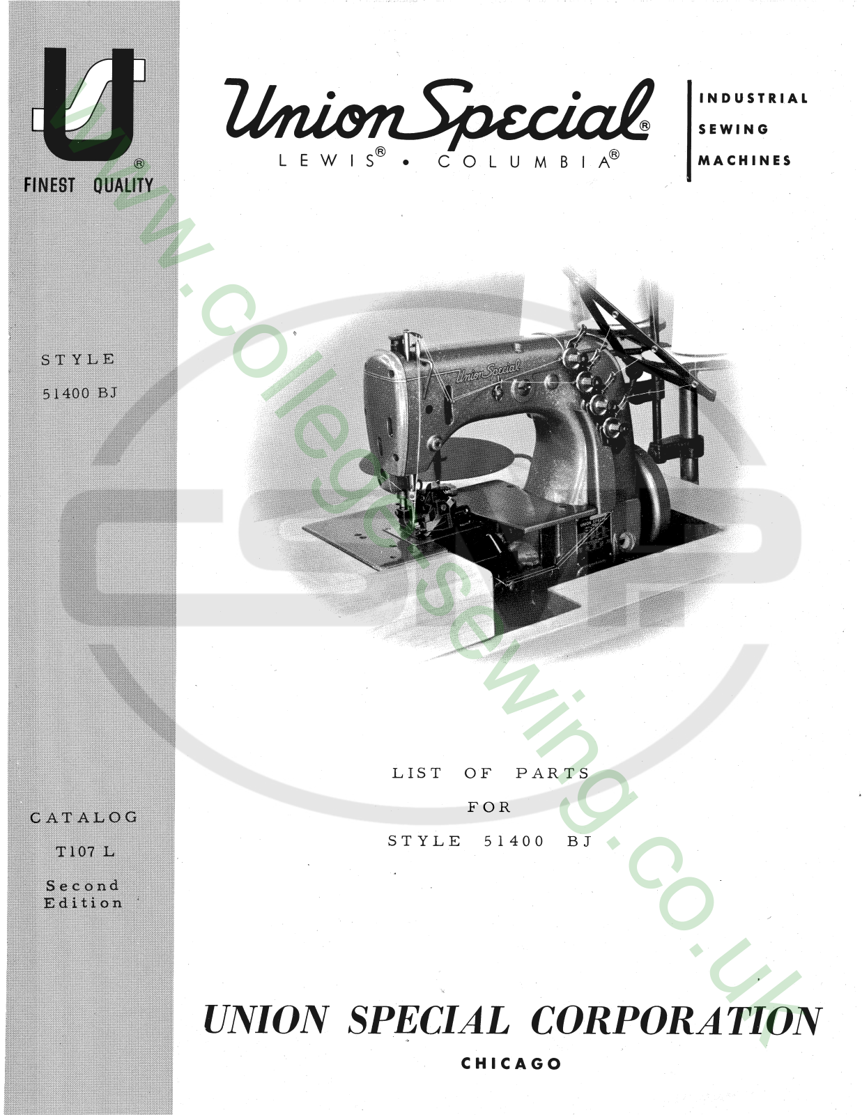 Union Special T107L Parts Book