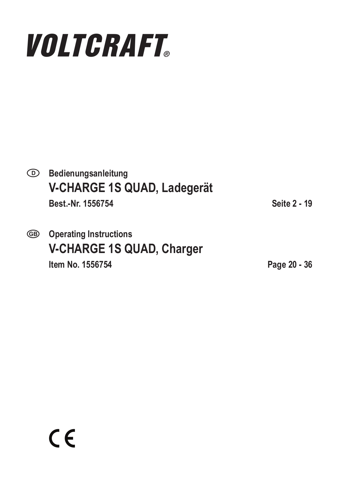 VOLTCRAFT V-CHARGE 1S QUAD User guide