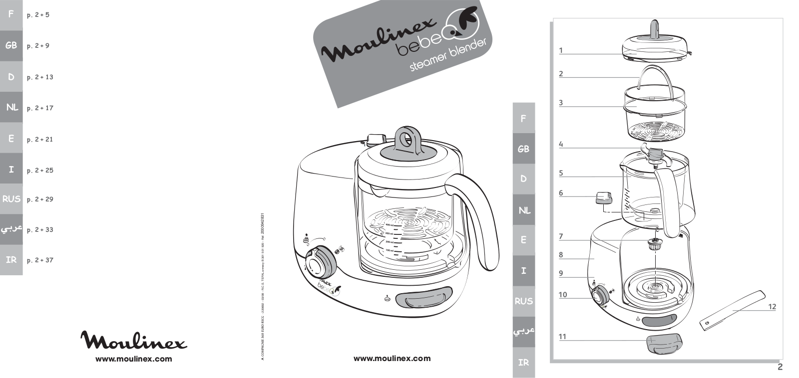 MOULINEX steamer blender User Manual