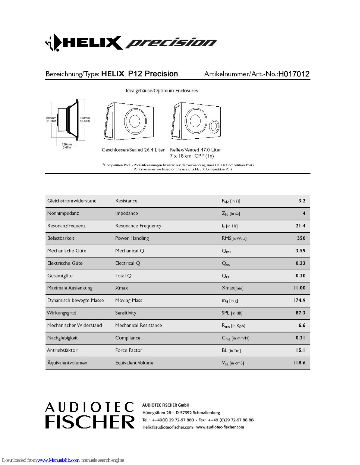 HELIX P12 Precision Datasheet