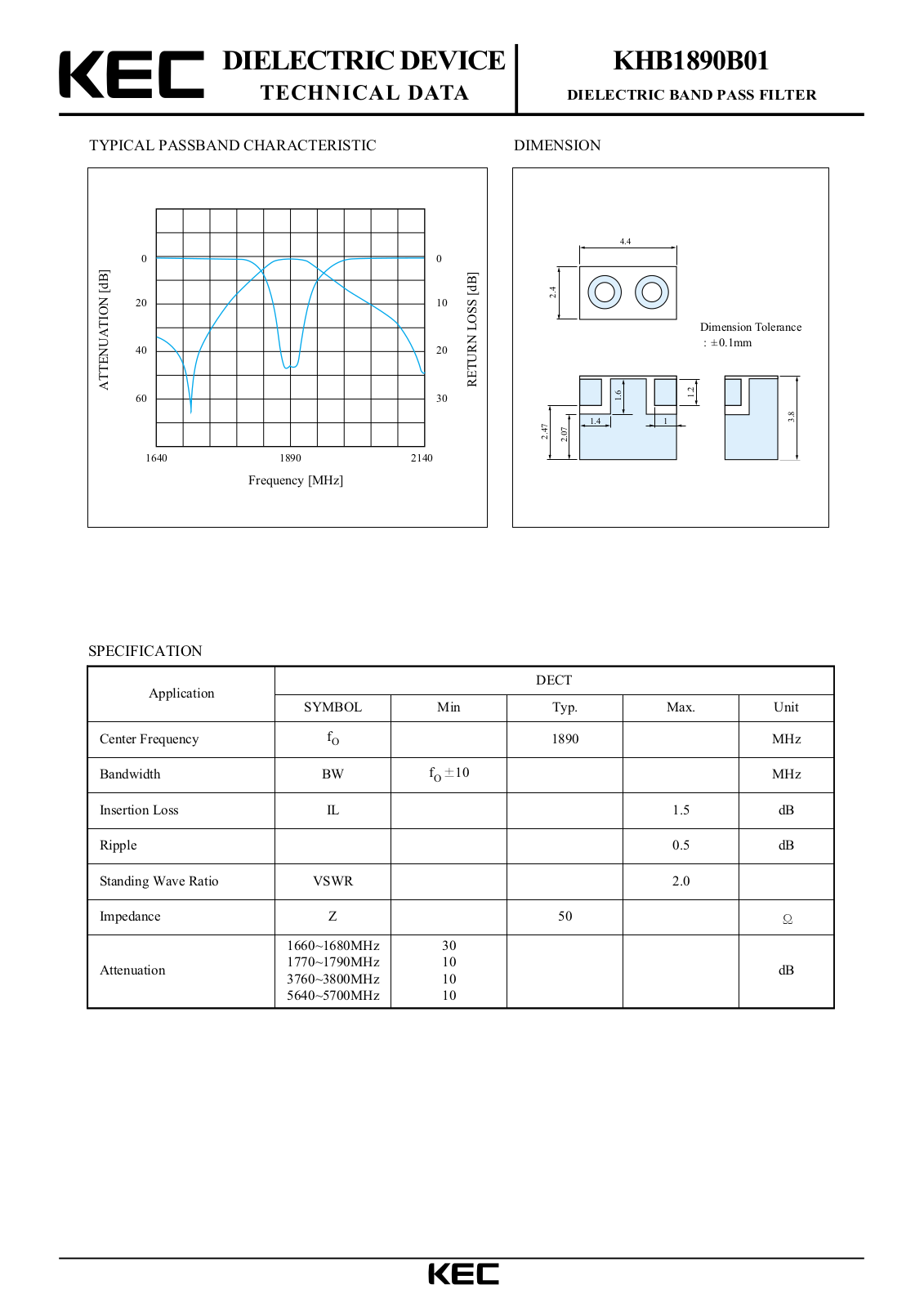 KEC KHB1890B01 Datasheet