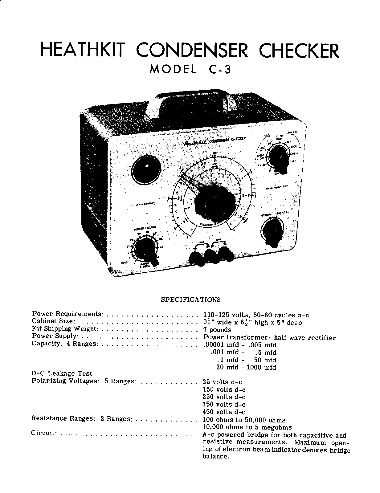 Heathkit C-3 Service Manual