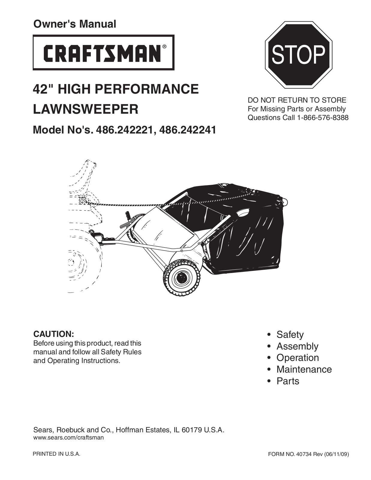 Craftsman 486.242241, 486.242221 User Manual