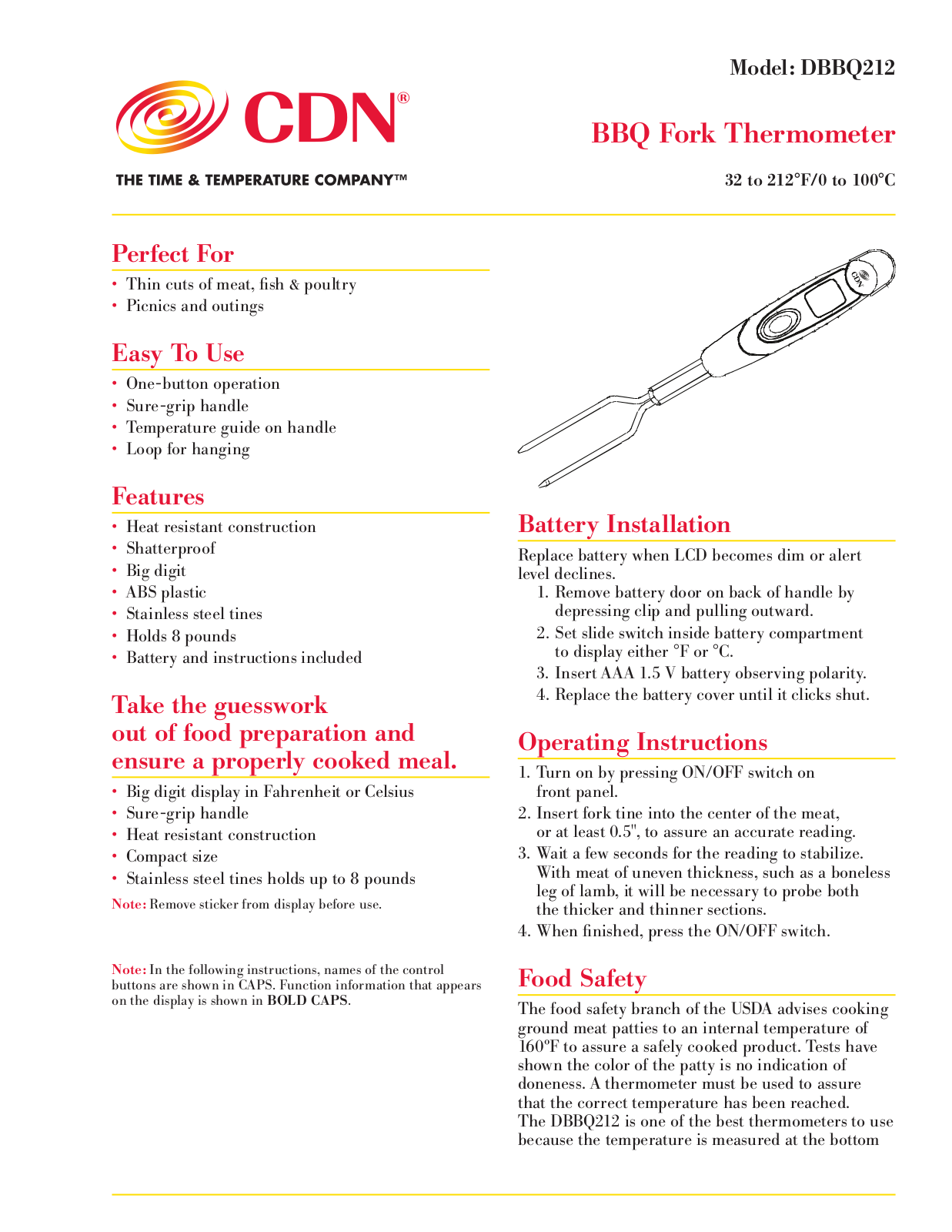 CDN DBBQ212 User Manual