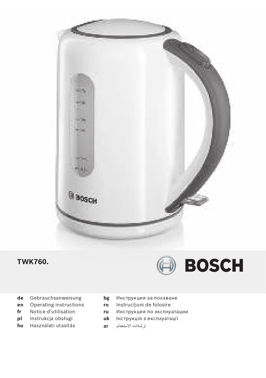 Bosch TWK7604 User Manual