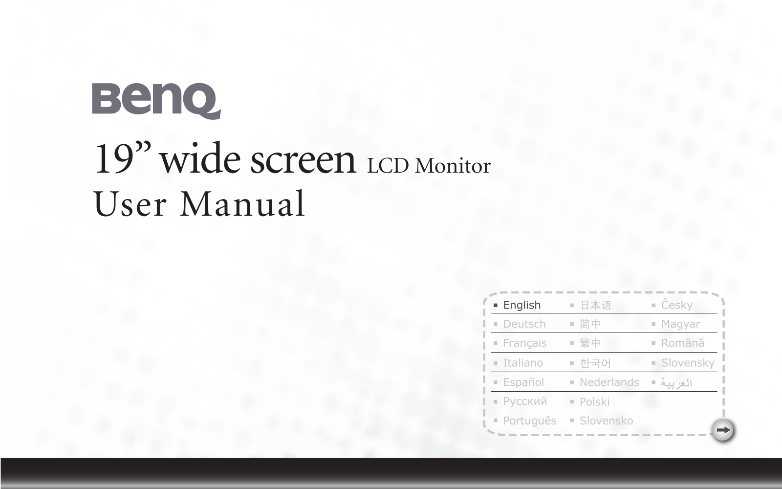 Benq 19 WIDE SCREEN User Manual