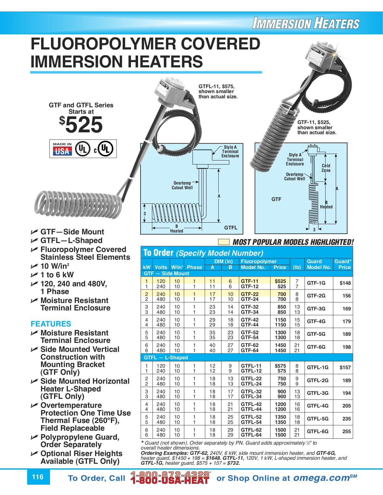 Omega Products GTF-12 User Manual