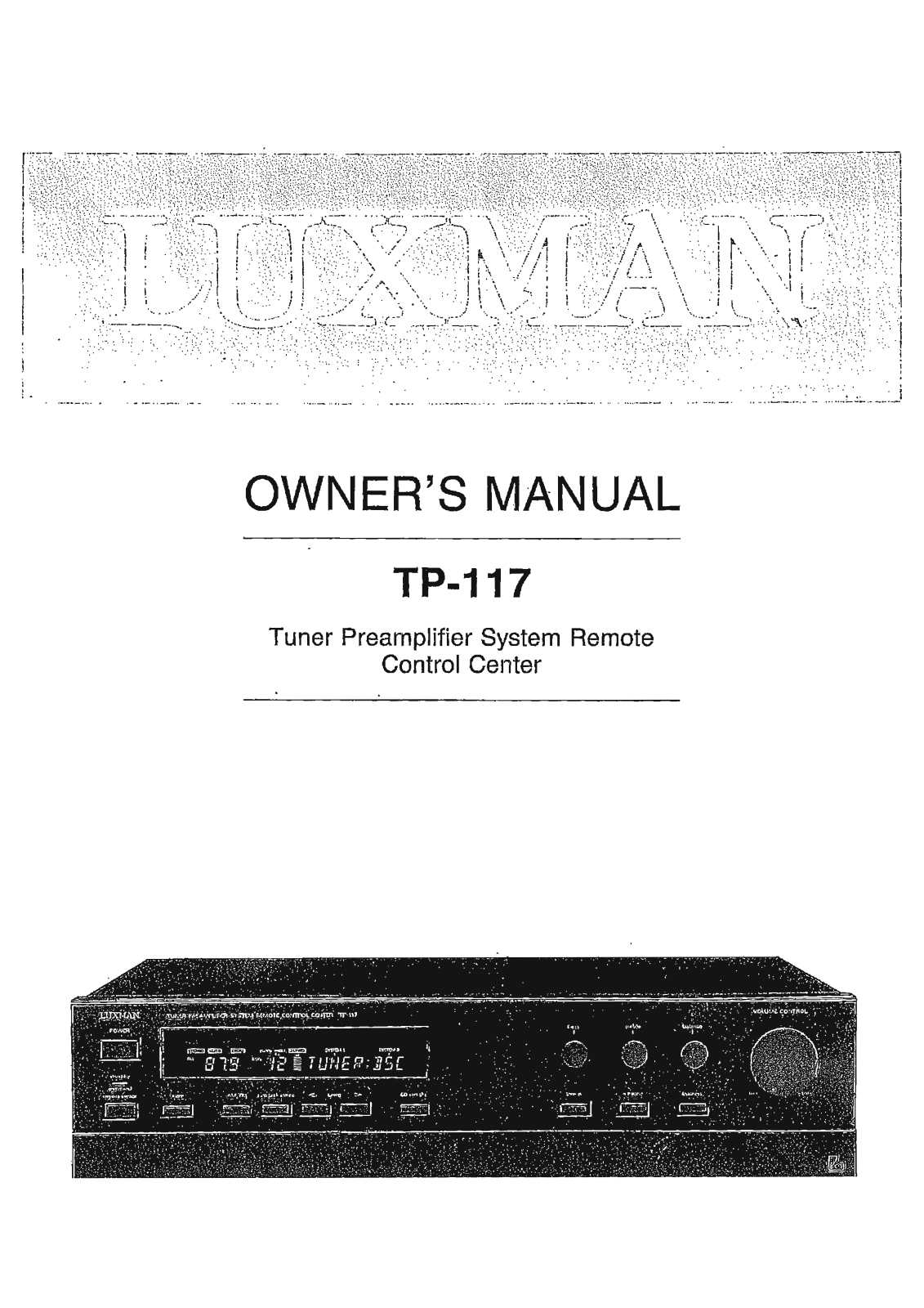 Luxman TP-117 Owners Manual