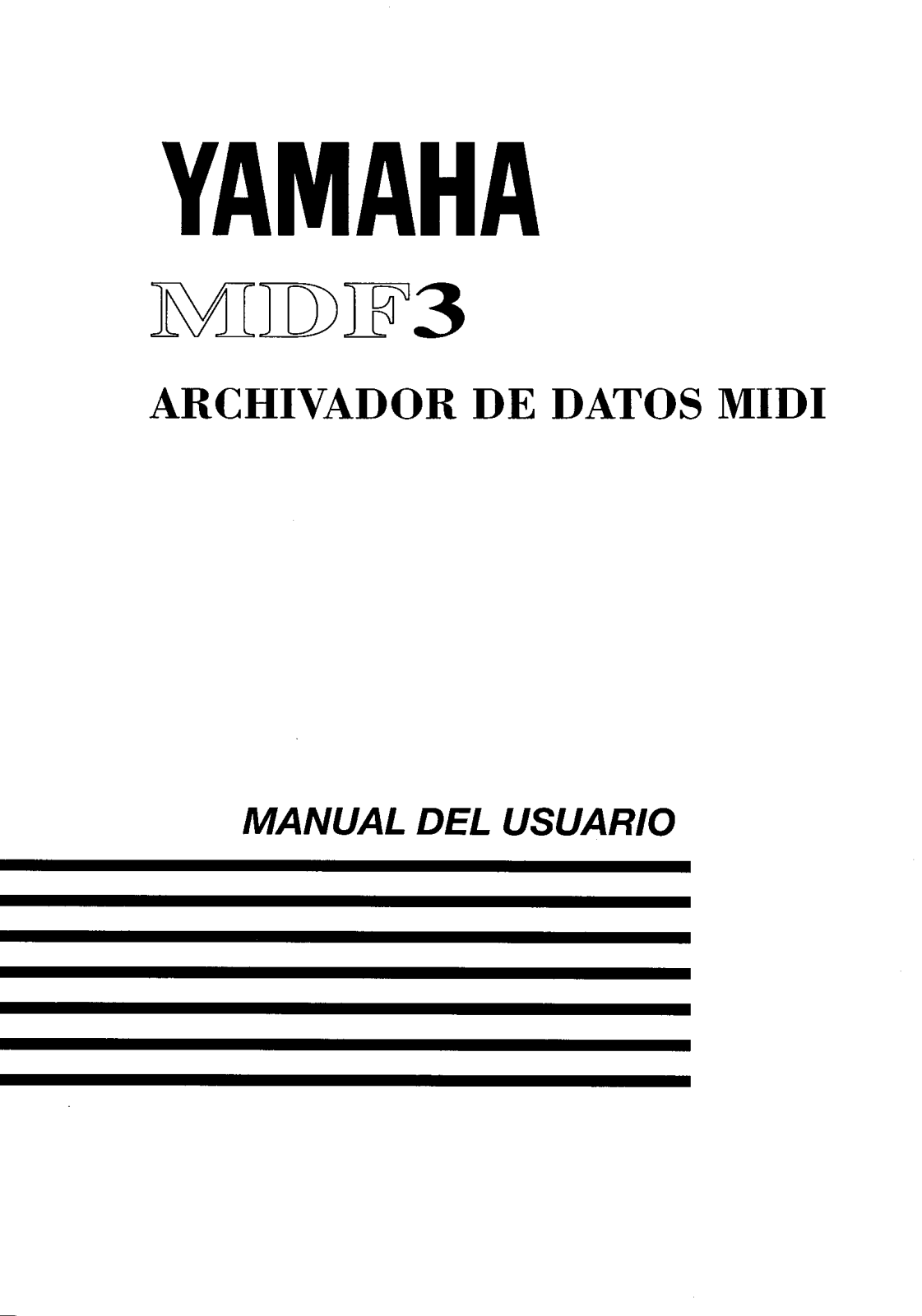 Yamaha MDF3 User Manual